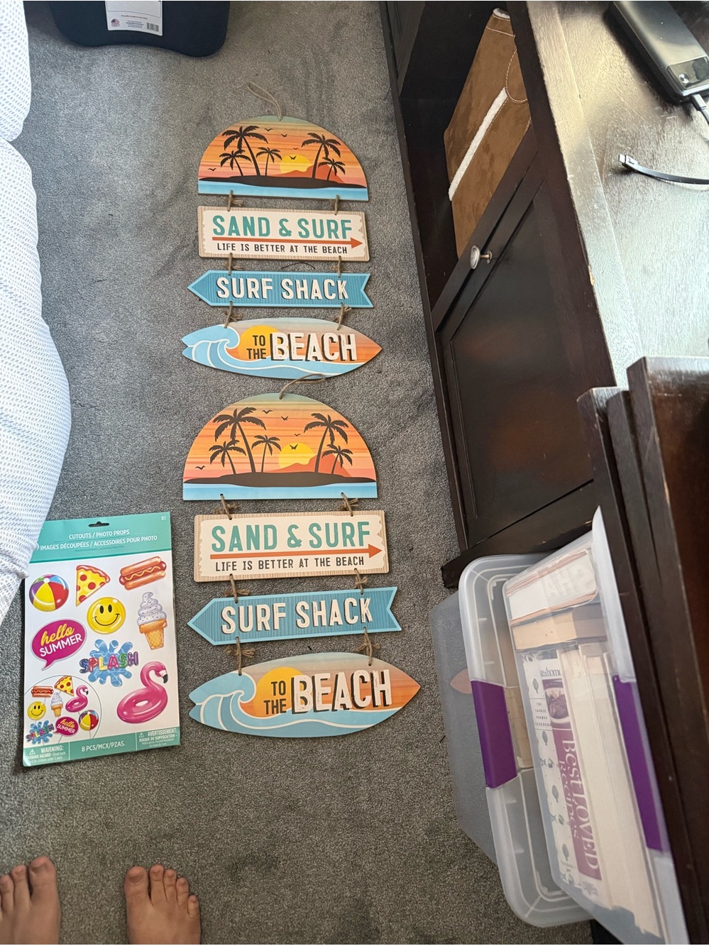 Beach-Themed Hanging Sign Set - Sand & Surf Surf Shack